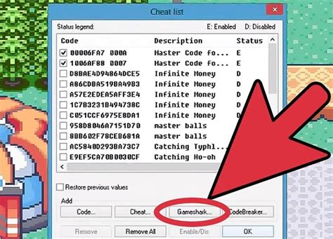 gameshark cheat codes emerald